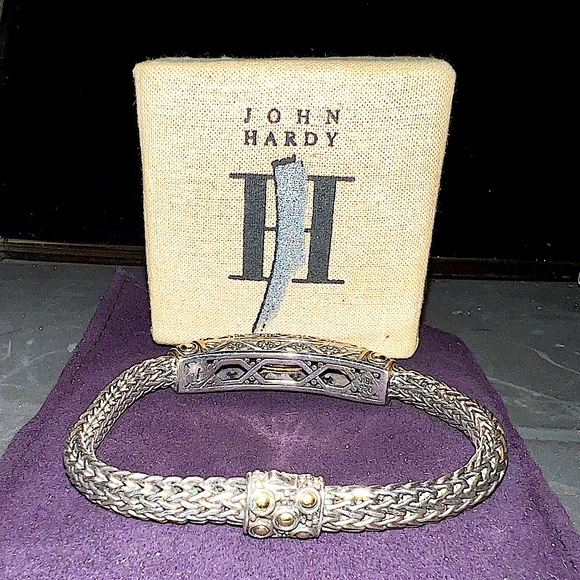 John Hardy 925 Silver Classic Chain Bracelet 3 Citrine & 18k Gold Accents 6.5mm - Picture 4 of 8